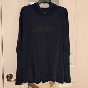Jeep Lightweight Hoodie Long Sleeve Shirt Logo Gray Men’s XL